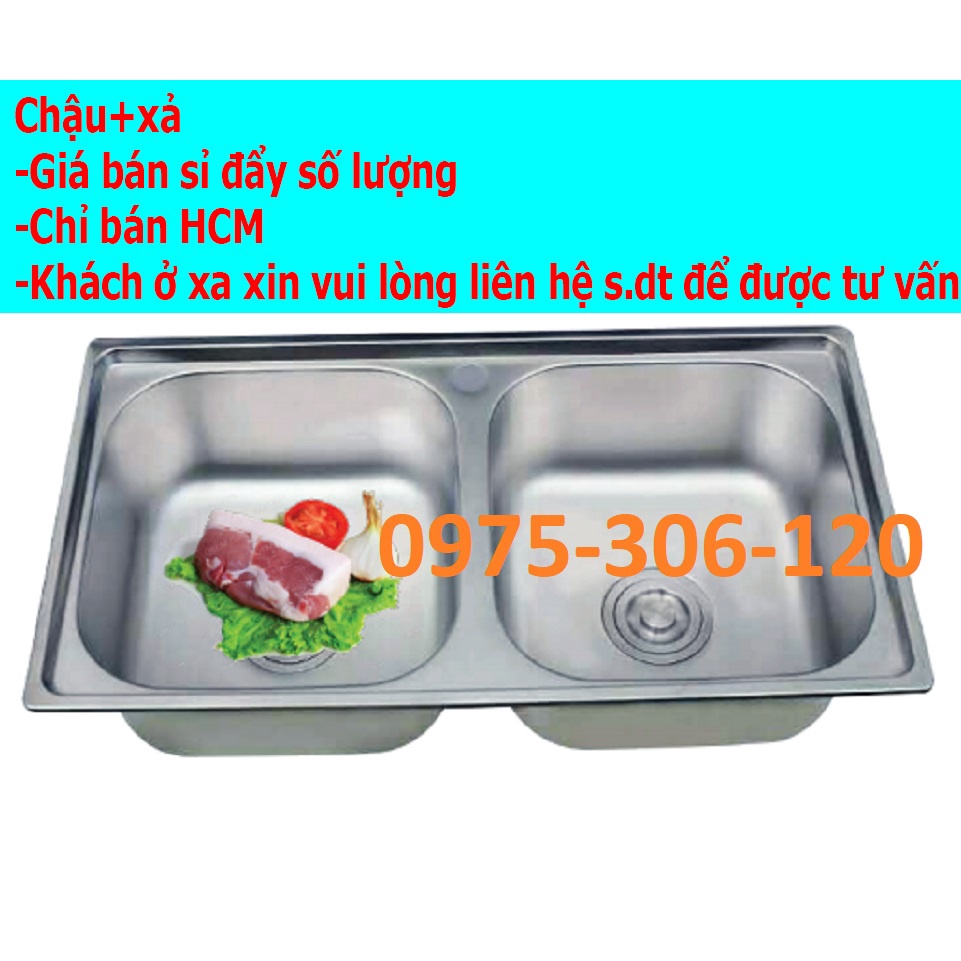 [GIÁ KH.O 300K] Chậu Rửa Chén Bát INOX SUS 304 N10 7843 và Bộ Xả chậu thoát nước chống hôi