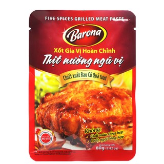 Xốt Gia vị hoàn chỉnh Barona Thịt nướng ngũ vị gói 80g