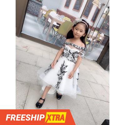 ✅ Thương hiệu 3LAUSTORE + 💖𝑭𝑹𝑬𝑬𝑺𝑯𝑰𝑷 💖Đầm Công Chúa Bé Gái Trắng Đuôi Ren Thêu Cao Cấp 9kg - 40kg 🎁💃