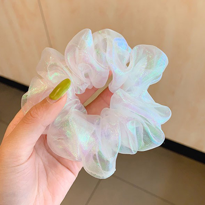 Scrunchies cột tóc phản quang ngọt ngào