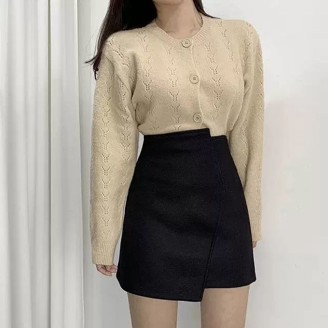 Chân Váy Len Chữ A Lưng Cao Thời Trang Cho Nữ