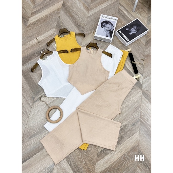 Set áo ba lỗ vạt chéo + quần suông