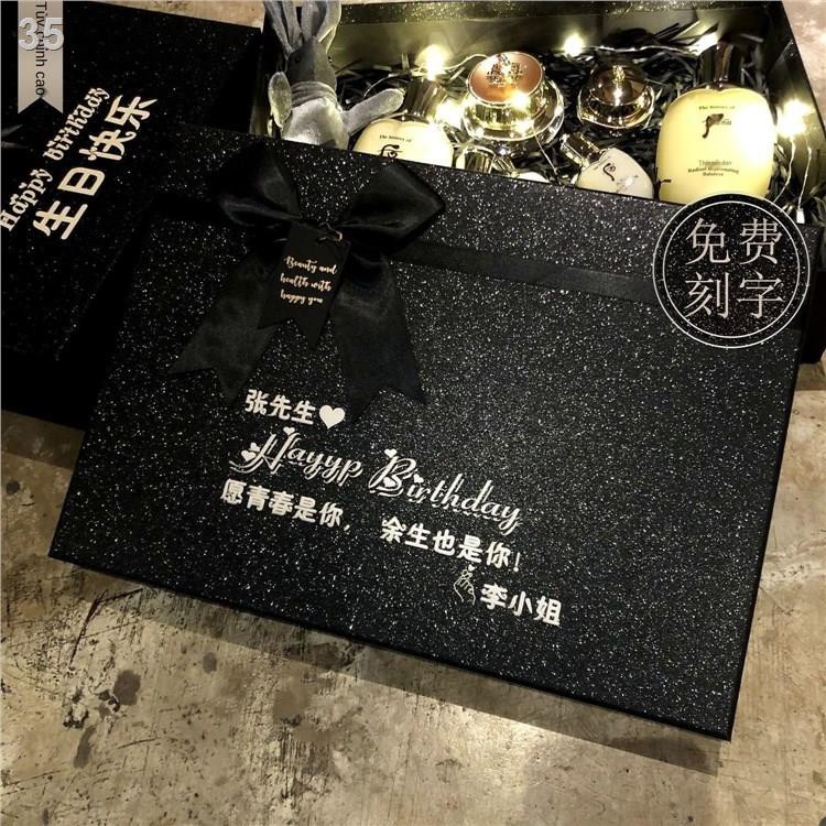 BHộp quà sinh nhật cho bạn trai bao bì sáng tạo nam và nữ tặng ròng màu đỏ đóng gói lớn rỗng tùy chỉnh
