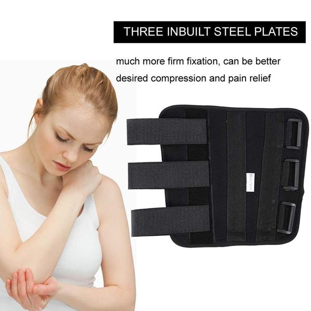 Mioshop Có thể Điều chỉnh Khớp Khuỷu Tay Phục Hồi Cánh Tay Nẹp Nẹp Hỗ Trợ Bảo Vệ Ban Nhạc Dây dây 3 Cố định Tấm Thép Cho Trẻ Em người Lớn