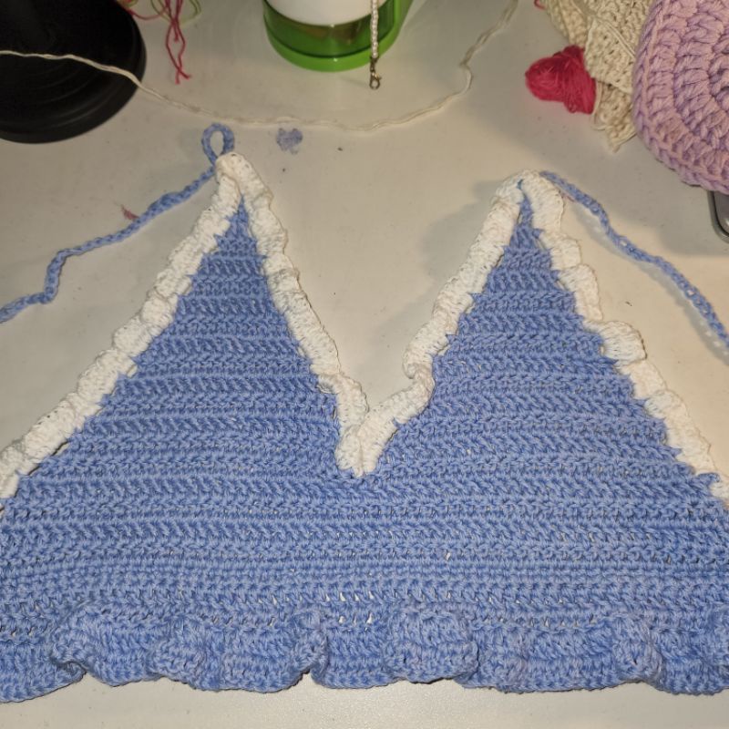 ELLE CROCHET CROPTOP LEN Handmade by Beoles áo  croptop len handmade hình thật