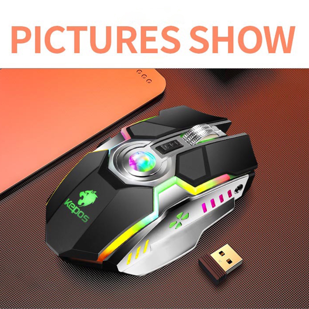 RGB Wireless Gaming Mouse Rechargeable Silent Mouse  Ergonomic 7 Keys Backlit 1600 DPI LED Backlit Mice For Computer PC