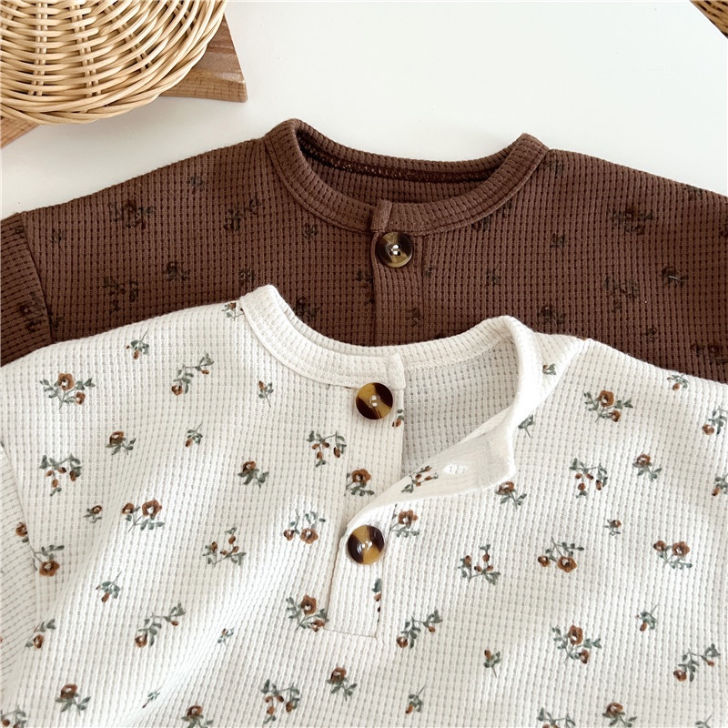 Bộ Áo Liền Quần Tam Giác Vải Cotton Họa Tiết Kẻ Sọc Thiết Kế Dễ Thương Cho Bé Từ 0-2 Tuổi