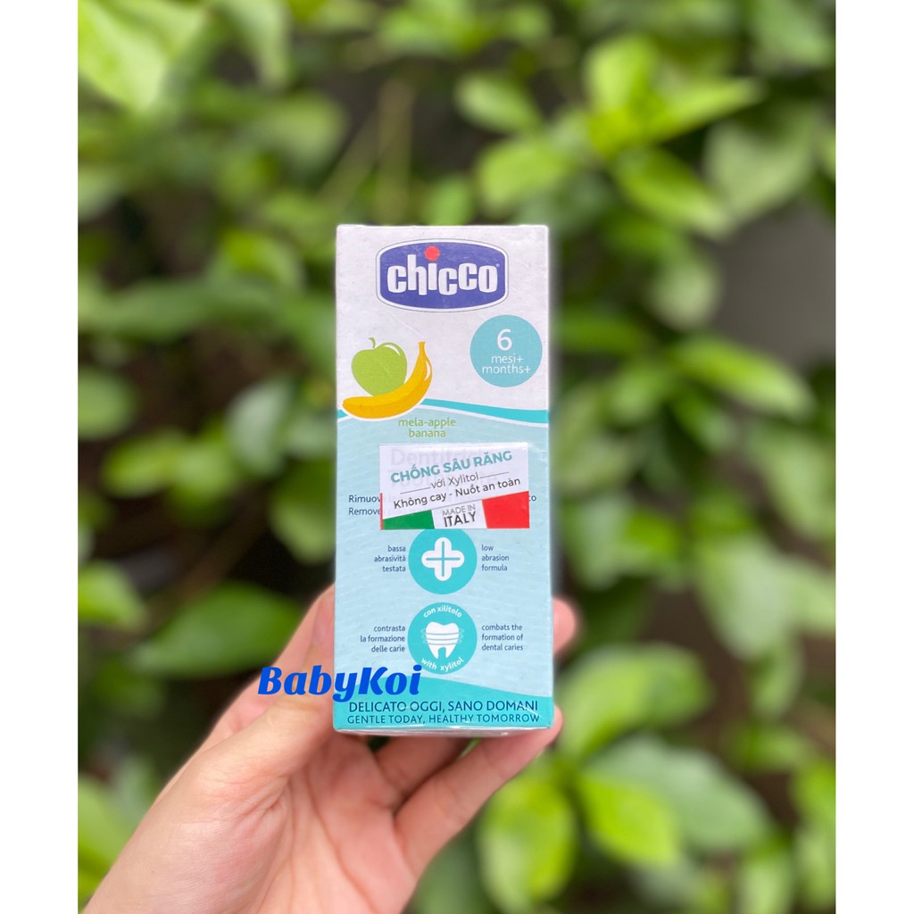 Kem đánh răng nuốt được Chicco cho bé từ 6 tháng