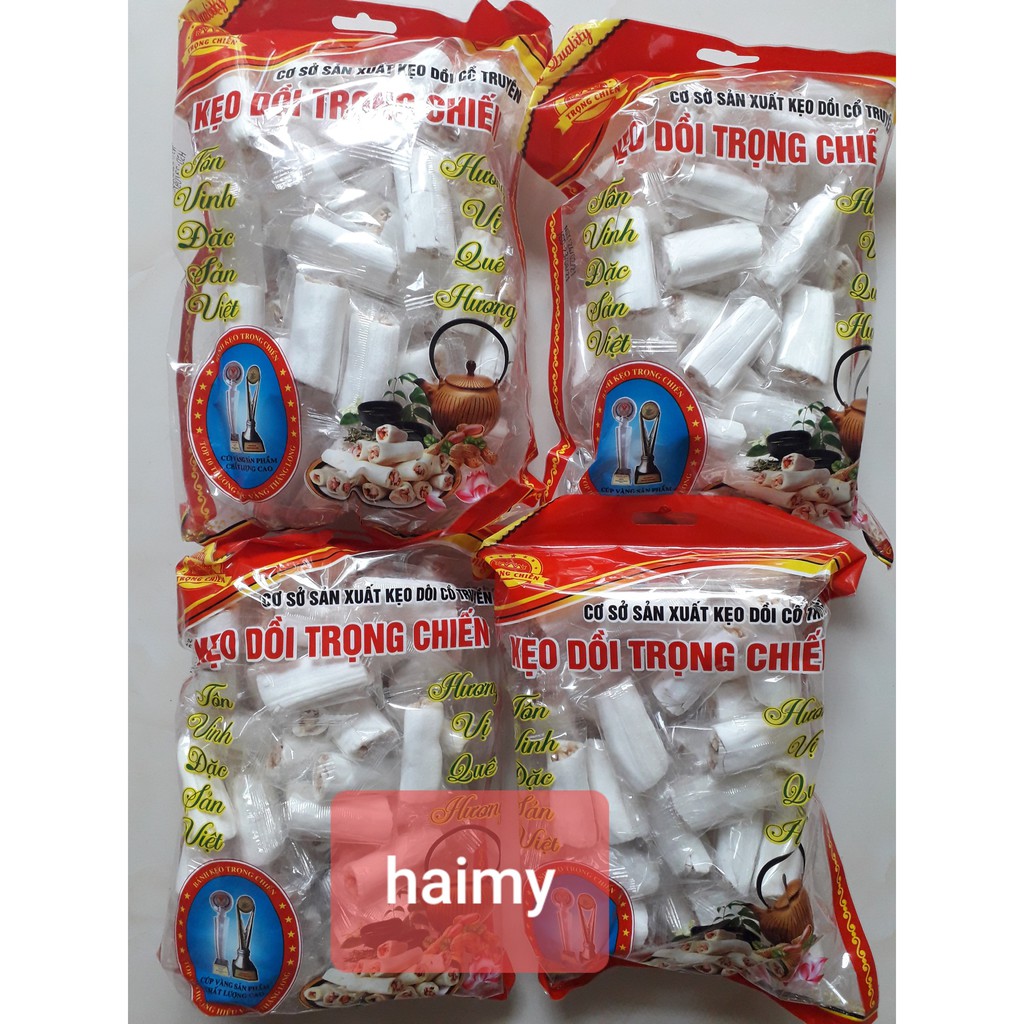 Gói lớn 400g Kẹo dồi lạc vừng Trọng Chiến Đặc sản Thái Bình - Kẹo Kéo Giòn Ngon - Đồ ăn vặt ngon