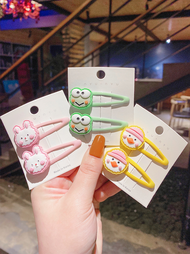 Bộ Kẹp Tóc Họa Tiết Hoạt Hình Kiểu Hàn Quốc Xinh Xắn Đáng Yêu