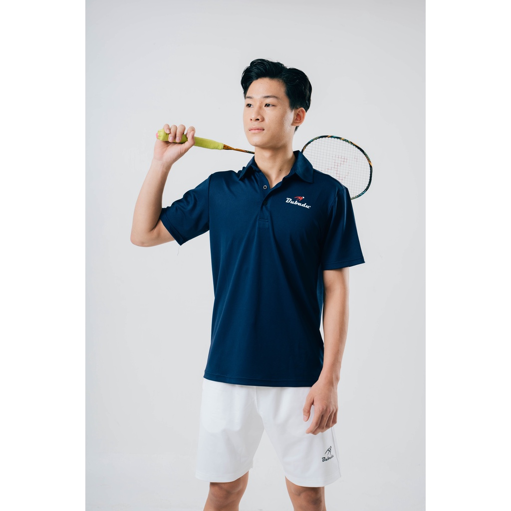 ÁO CẦU LÔNG POLO CÓ CỔ MÀU XANH THAN CHÍNH HÃNG BUBADU