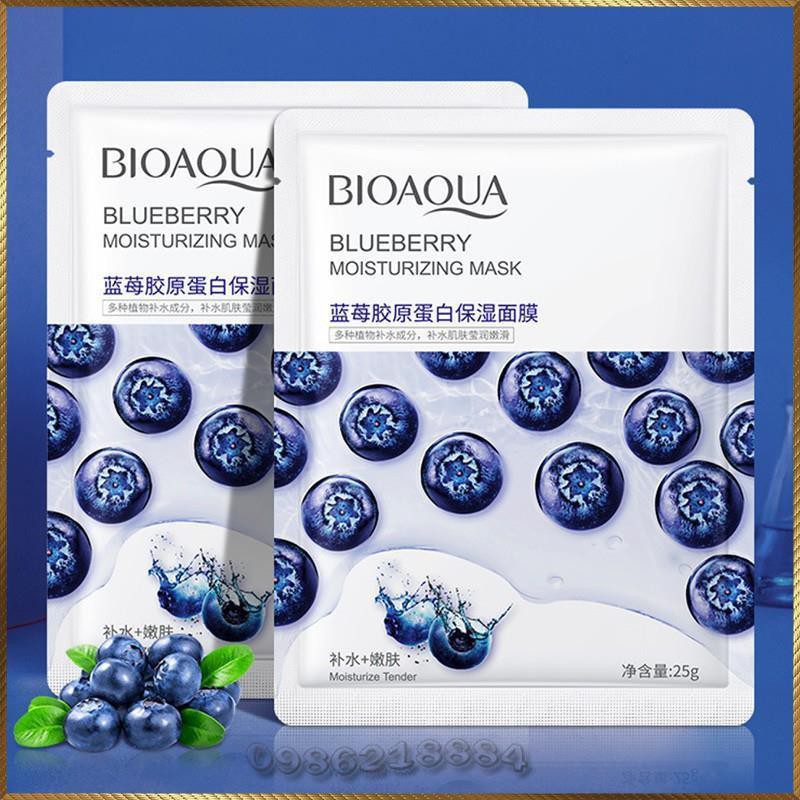 Mặt nạ Việt Quất Bioaqua Blueberry Mask cấp ẩm mềm mịn tăng độ đàn hồi cho da BBM3