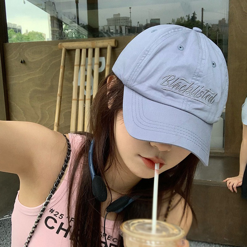 Mũ Lưỡi Trai Mềm Mại Thêu Chữ Phong Cách Hàn Quốc