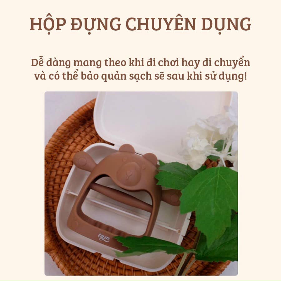 Gặm nướu cầm tay silicone cao cấp TGM/ BAR-ROT kèm hôp đựng