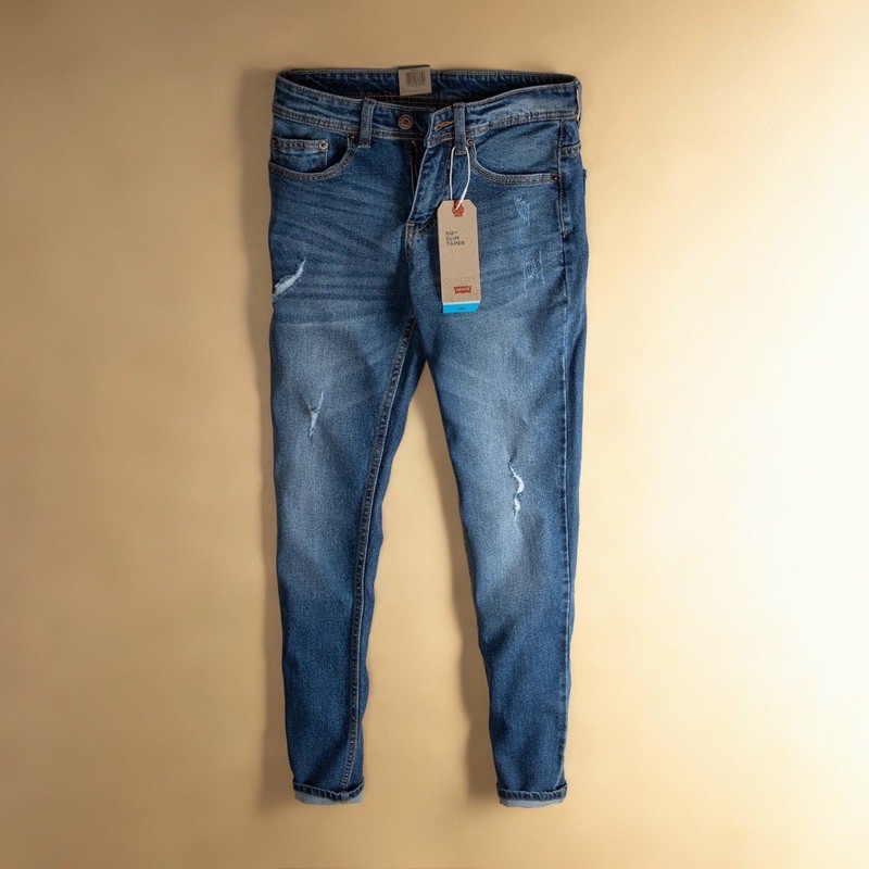 QUẦN JEAN NAM CAMBODIA MÀU XÁM TRẮNG -HAIAN JEAN - JEAN CO GIẢN