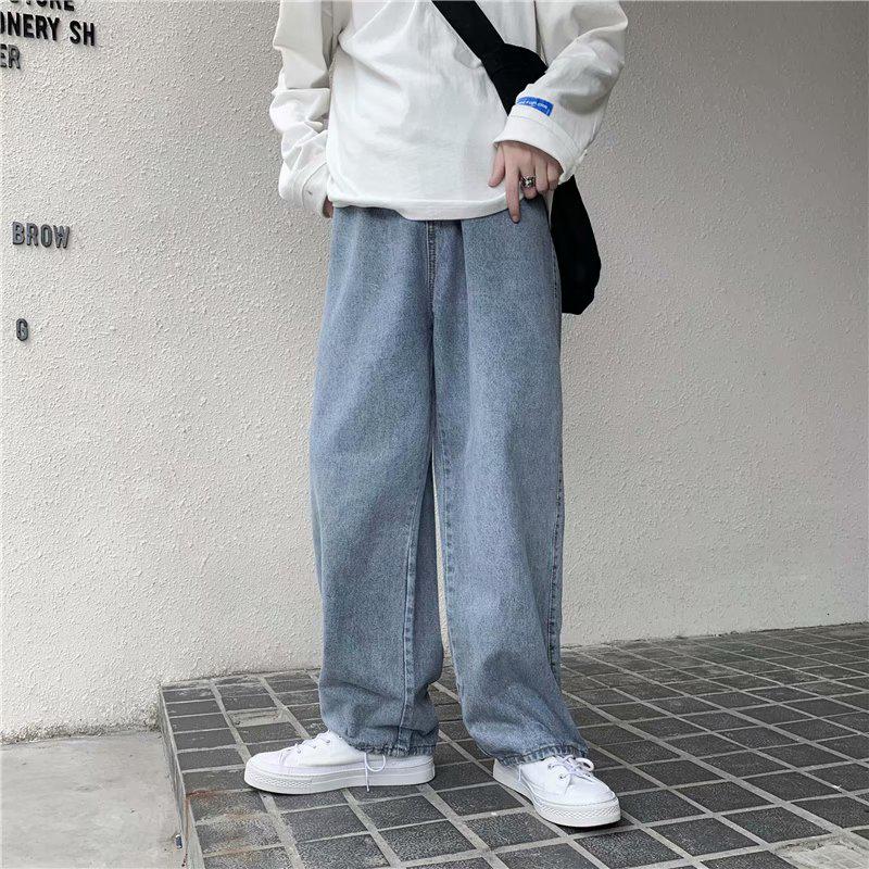 Quần jean ống rộng phong cách thời trang Hàn dành cho nam S-3XL