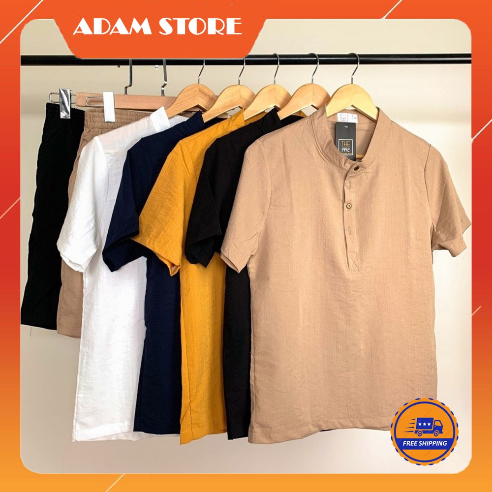 [MÃ ADAM88 GIẢM 10k đơn 200k] Bộ Quần Áo Đũi Nam Vải Dày Dặn, Co Giãn, Thoáng Mát, Trẻ Trung, Thoải Mái - Adam Store