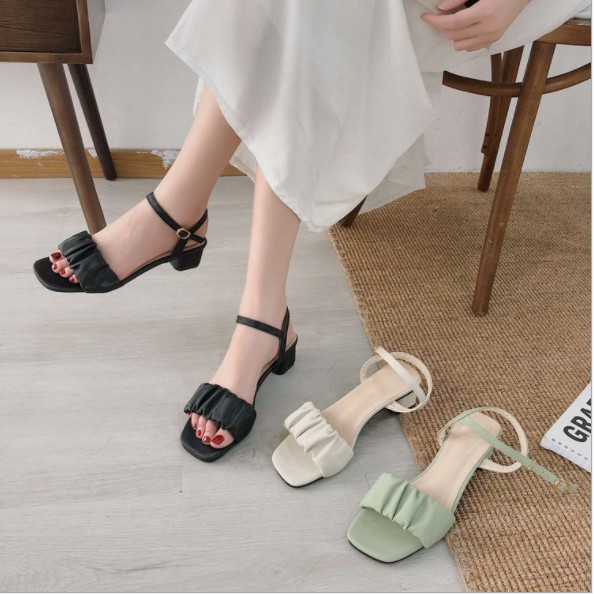 Sandal quai bèo nhún tiểu thư G037