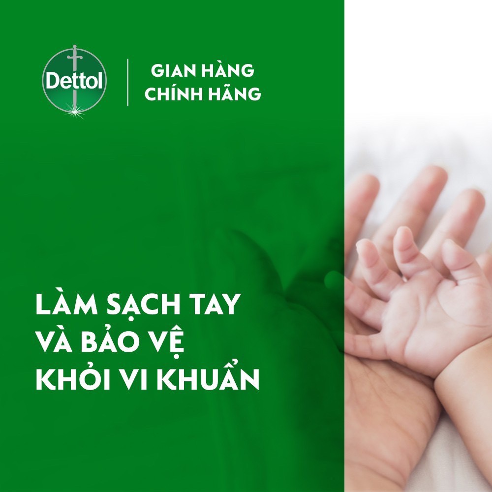 Nước rửa tay diệt khuẩn 99,9% vi khuẩn Dettol - Túi 225g