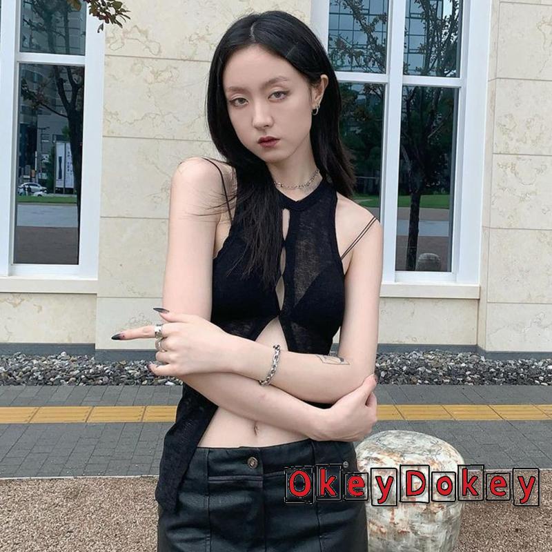 Áo Lưới Sát Nách Cổ Tròn Màu Trơn Thời Trang Cho Nữ