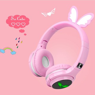 Tai nghe bluetooth hình nhân vật hoạt hình cute - tai nghe tai thỏ - tai nghe chụp tai - tai nghe không dây