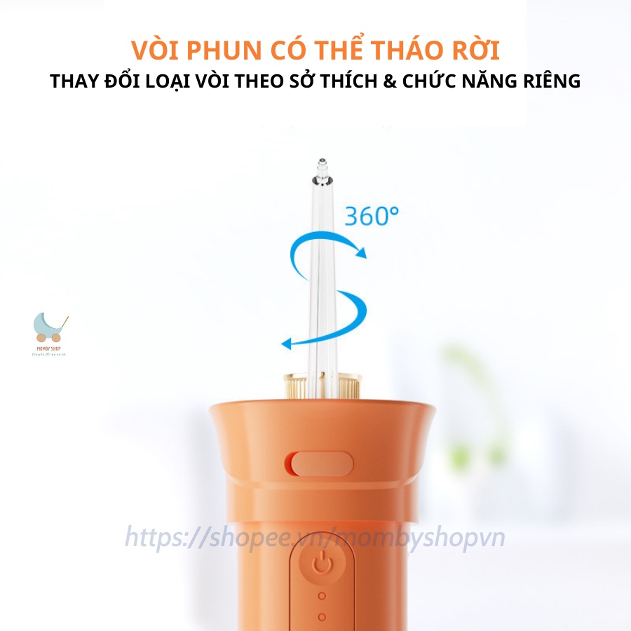 Máy tăm nước cầm tay cao cấp Oral Irrigator Colors, tăm nước mini gấp gọn vệ sinh răng miệng siêu sạch [TẶNG 4 ĐẦU PHUN]