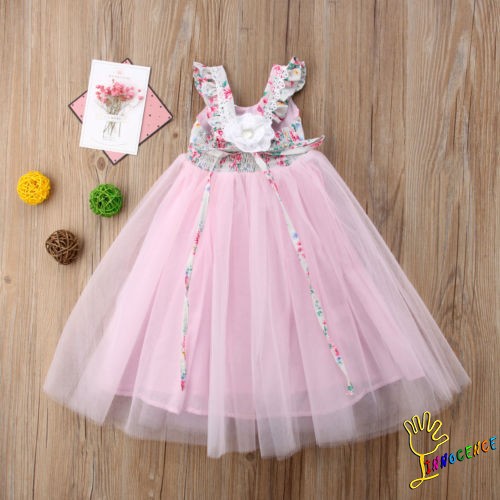 ❤XZQ-Flower Girls Dress Lace Princess Party Wedding Bridesmaid Dress Long Sundress