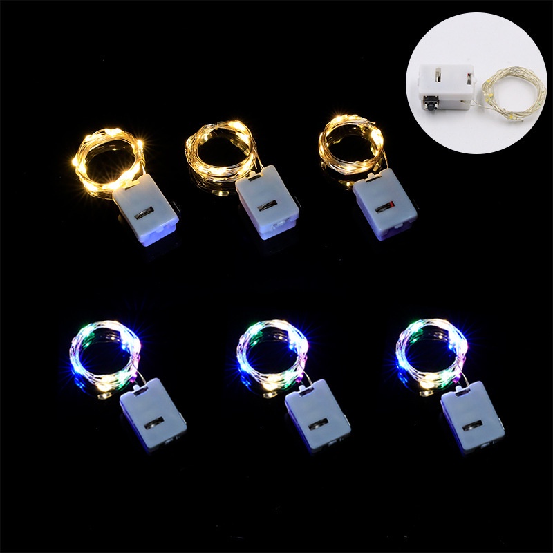 Dây đèn led fairylight, dây đèn led đom đóm dùng pin 1-2 mét