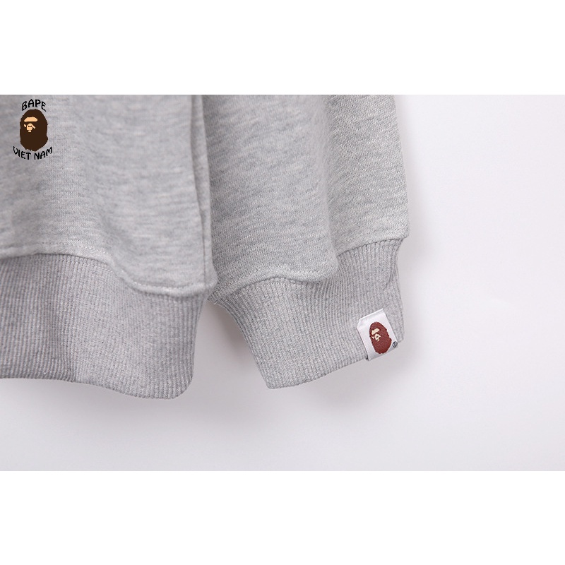 Áo Sweater Bape, Sweater A bathing Ape bản Basic SS21, chất liệu Cotton, 3 màu Đen, Trắng, Ghi xám BapeVN