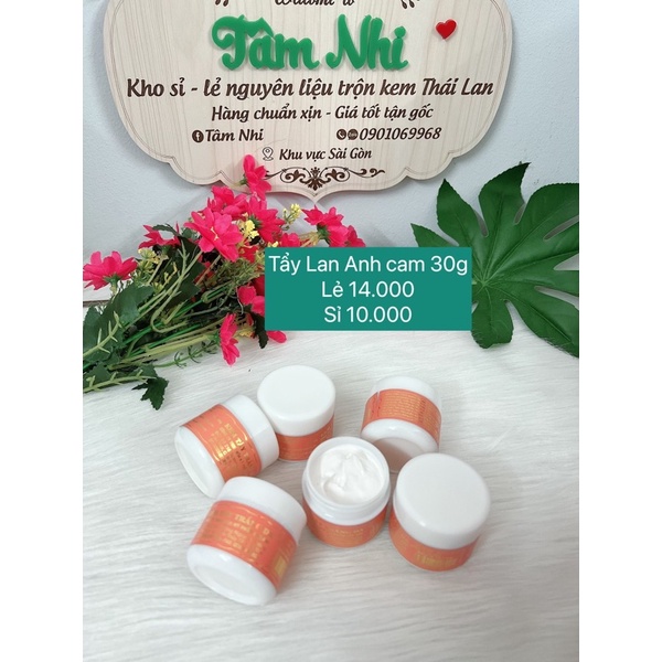 Kem tẩy trắng da Lan Anh 30g ⚡ LOẠI XỊN ⚡ Kem dưỡng trắng da Lan Anh hộp màu cam, chất kem mềm tan nhanh