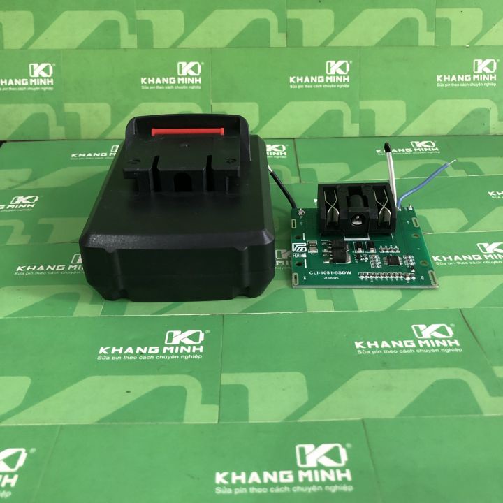 Vỏ mạch bảo vệ pin TQ China 18V - 21V 5S - 1P, giắc sạc dọc