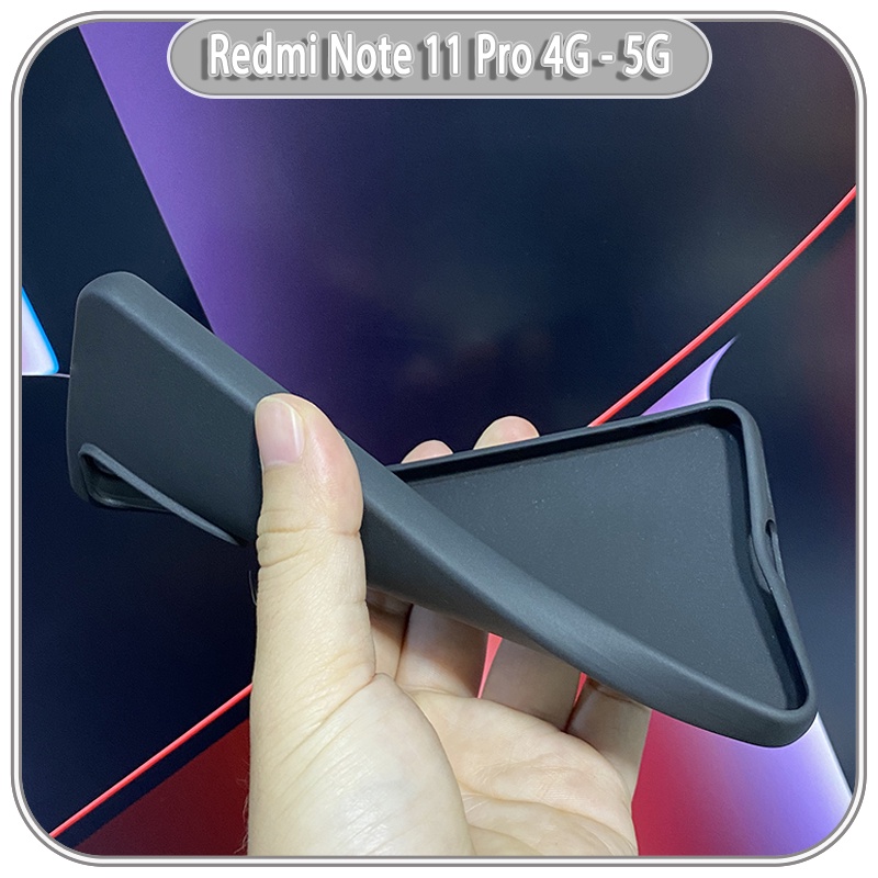 Ốp lưng cho Xiaomi Redmi Note 11 Pro 4G 5G bản quốc tế, Redmi Note 12 Pro 4G nhựa dẻo TPU Đen