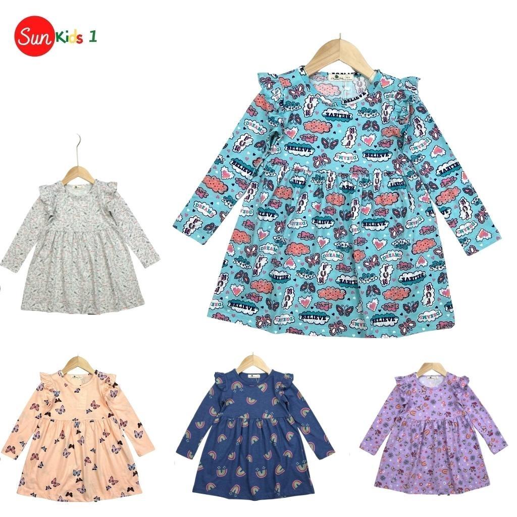 Váy thu đông dài tay bé gái size 8-12 tuổi, váy mùa đông cho bé gái, váy cho bé gái Sunkids1 chất co