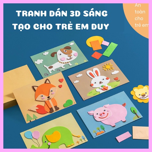 Đồ chơi giáo dục - Tranh ghép hình 3D, tăng tính sang tạo cho bé, An toàn sức khoẻ