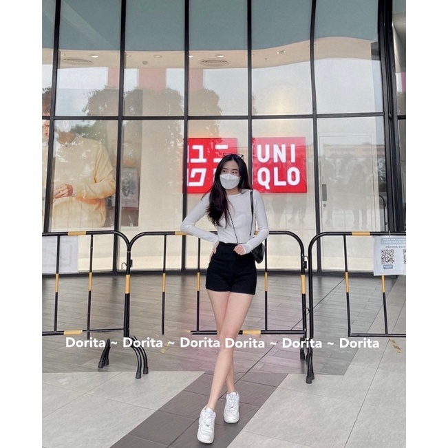 Quần short Idol thô chéo dáng ôm cạp cao kéo khoá sau lưng, Quần Short lưng cao Hàn Quốc | BigBuy360 - bigbuy360.vn