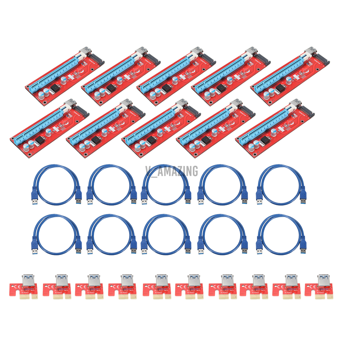 Set 3 / 6 Bộ Chuyển Đổi Pcie Pci-E 1x Sang 16x Mở Rộng Usb 3.0 Btc Eth | BigBuy360 - bigbuy360.vn