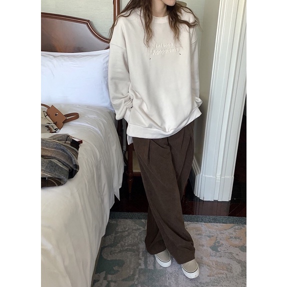 SWEATER BASIC IN CHỮ - W22412 / FREESIZE