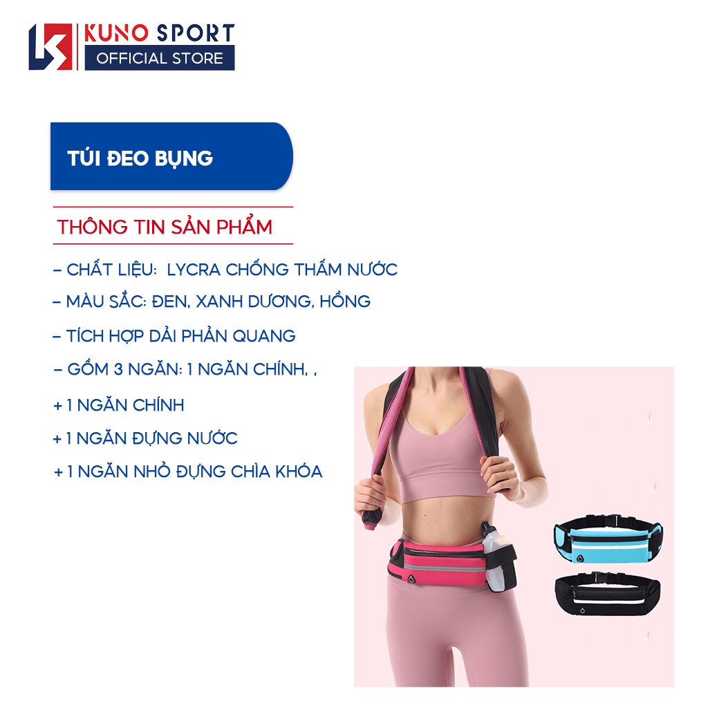 Túi Đeo Hông Chạy Bộ KUNO SPORT Có Led Phản Quang