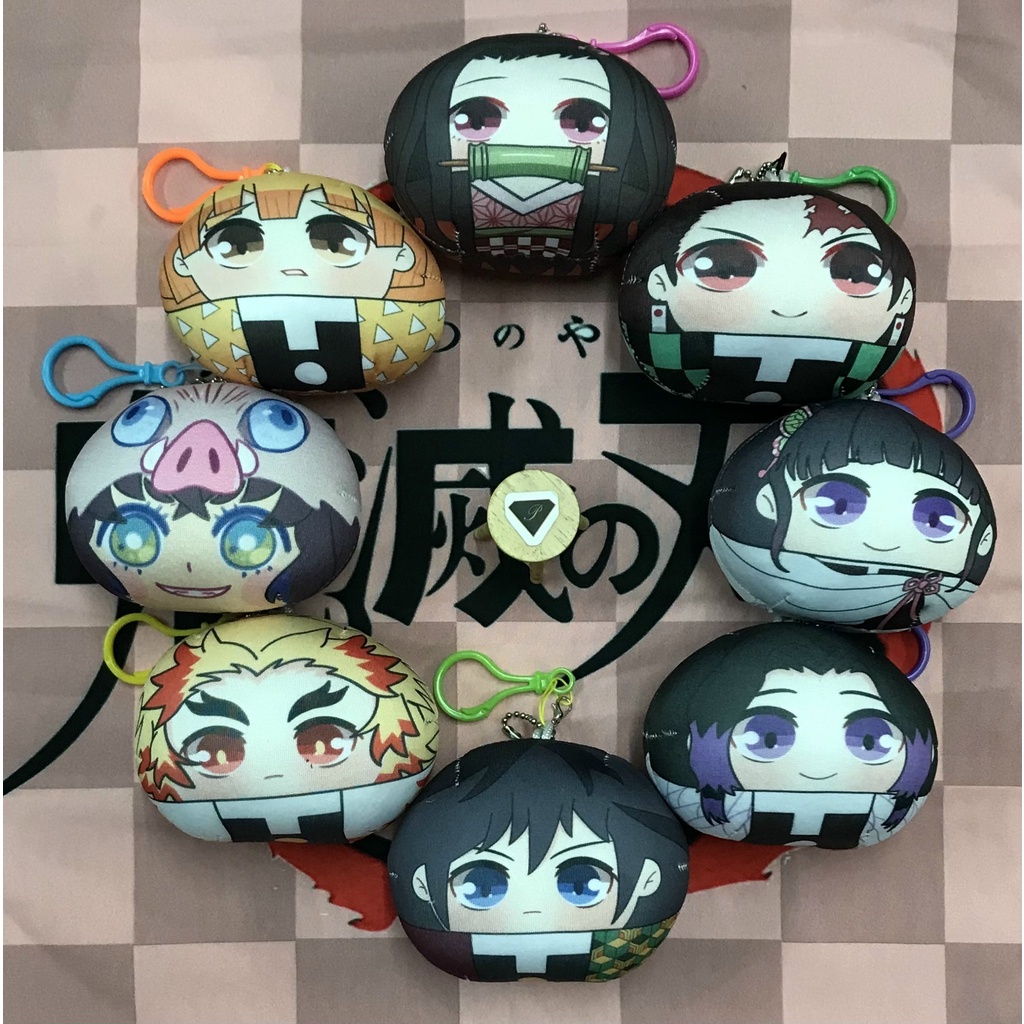 OtakuTPstore Móc khoá búp bê nhồi bông mochi anime hoạt hình Jujutsu Kaisen Kimetsu no Yaiba Tokyo Revengers Haikyuu