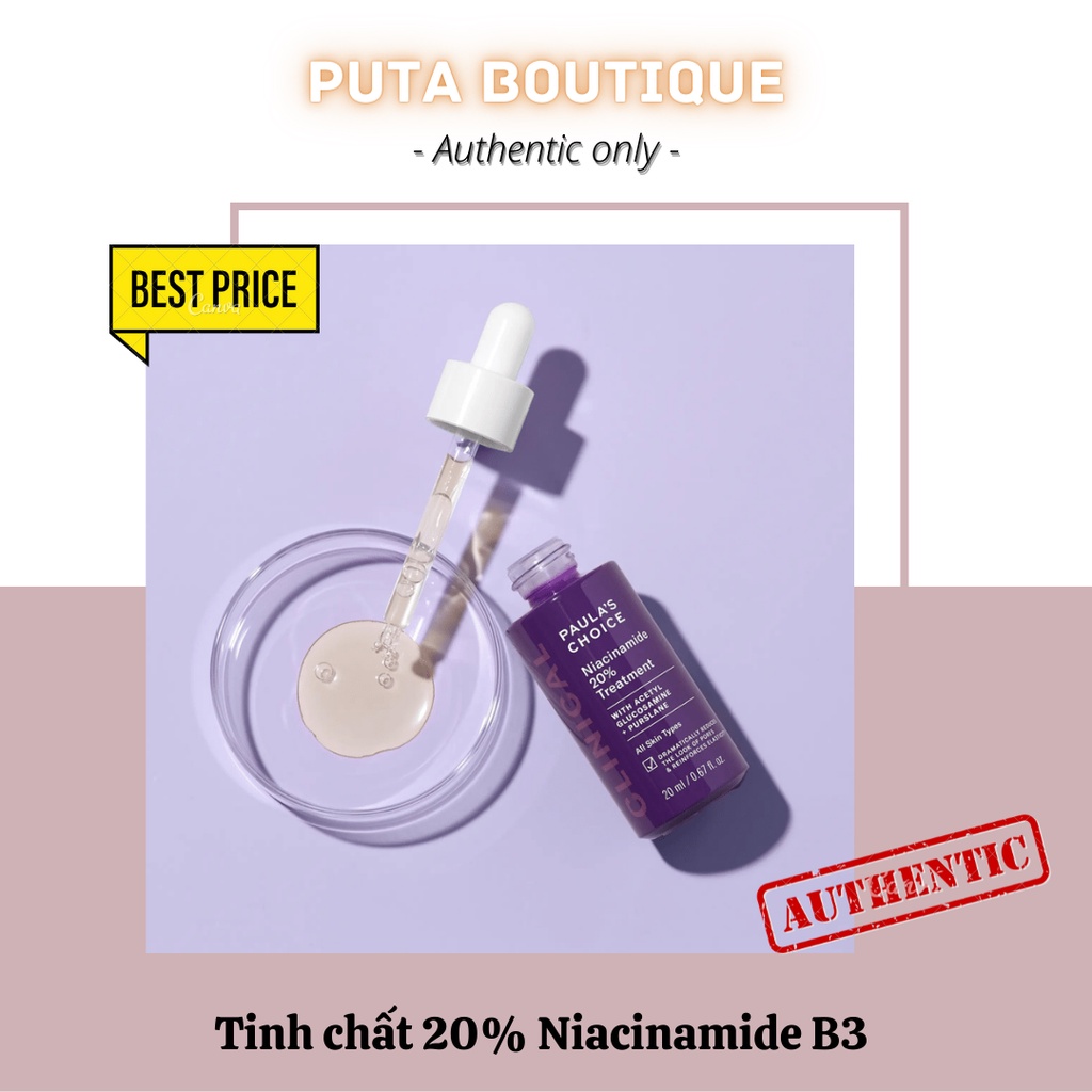 Tinh chất 20% Niacinamide B3 làm trắng da, se khít lỗ chân lông