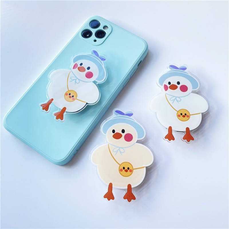 Giá đỡ dán ốp điện thoại Chống điện thoại popsocket hình vịt đeo balo siêu xinh