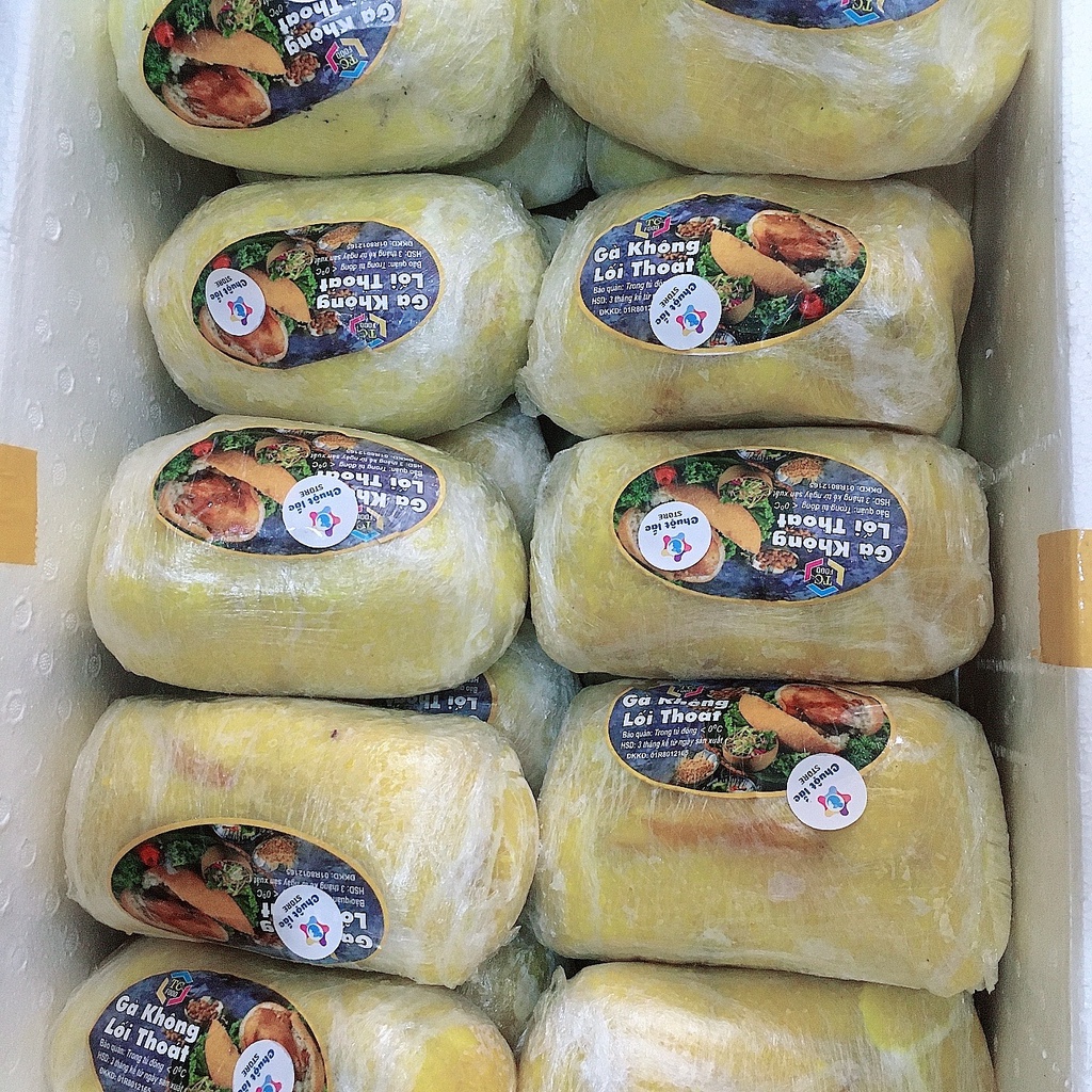 Gà không lối thoát, Gà bó xôi nguyên con không đầu 1,5kg chỉ giao hoat tốc TPHCM
