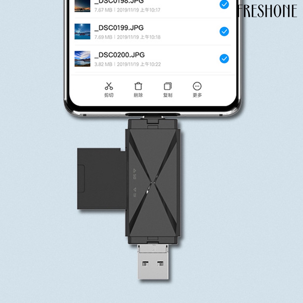 Đầu Đọc Thẻ Nhớ 4 Trong 1 USB 2.0 2 Khe Cắm OTG Micro-SD / TF Cho Điện Thoại | BigBuy360 - bigbuy360.vn