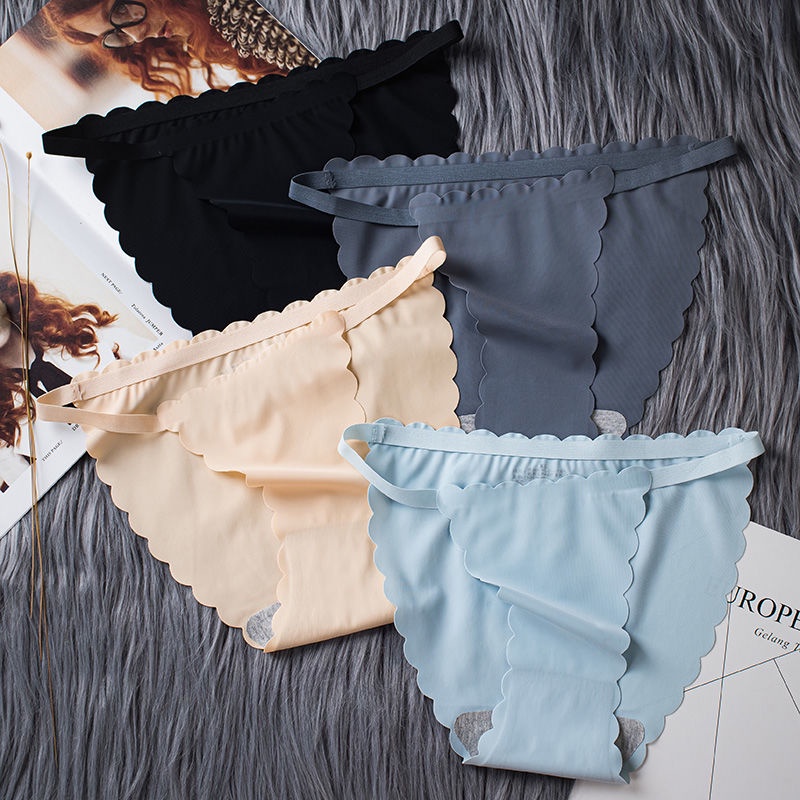 Quần lót vải lụa lạnh Cotton kháng khuẩn không để lại dấu vết kiểu Hàn Quốc cho nữ