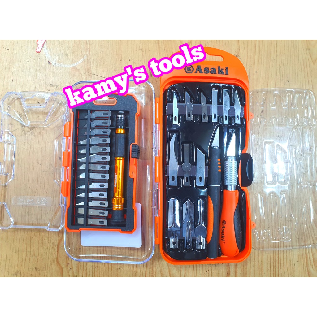 Bộ dao điêu khắc, chạm, trổ, tách, ghép cao cấp 14 chi tiết Asaki Model AK-3960 và Model AK-3961
