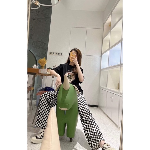 Quần  Ống Suông Caro  Nữ  🌸 Quần culottes ống rộng dáng dài chất nhung Ullzang 🌸
