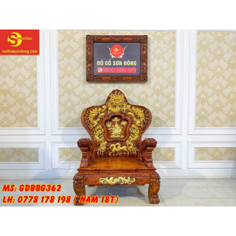 Ghế đơn CỬU LONG BÁT MÃ GỖ HƯƠNG DÁT 24k