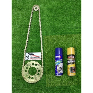 Nhông sên dĩa vàng Exciter 135 tặng xịt sên