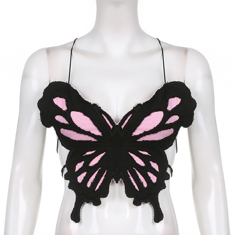 Áo Crop Top Hai Dây Cổ Chữ V Gợi Cảm Cho Nữ