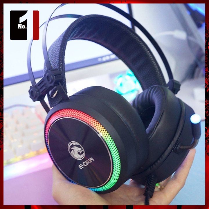 Tai Nghe Nhạc Headphone Gaming Chụp Tai Có Dây E-Dra EH412 Led RGB Tai Nghe Game Thủ Có Mic Máy Vi Tính Laptop Pc